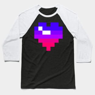 Pixel Heart - Bi Pride Baseball T-Shirt